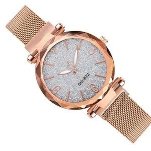 Fashion Dial Quartz Watch Rose Gold Tone